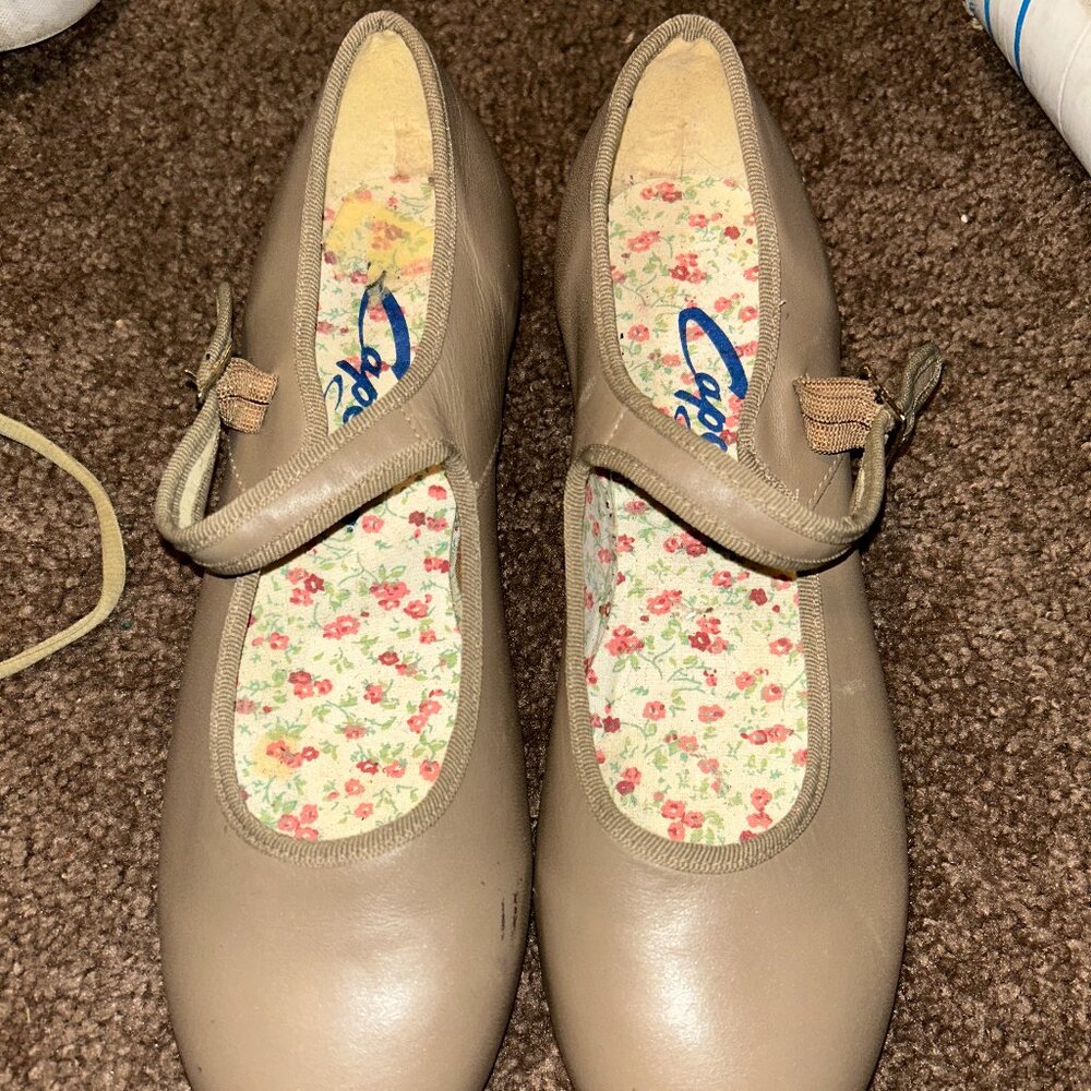 Capezio‎ Tele Tone Tap Tan Character Shoes Size 8 1/2M Excellent Condition - Picture 1 of 6